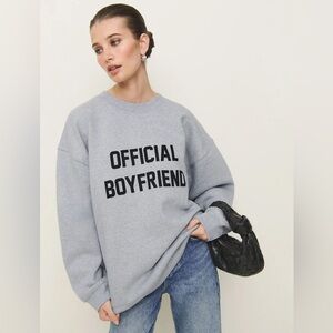 Official Boyfriend Reformation Chad Classic Crewneck Sweatshirt Grey - Size S